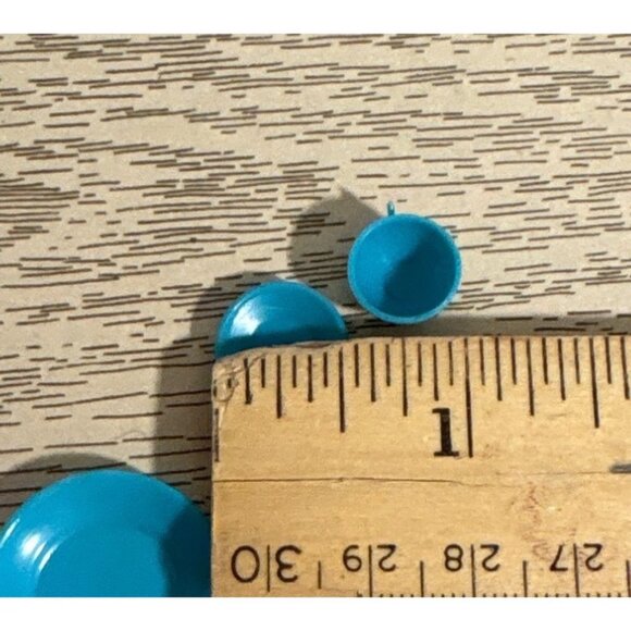 Vtg Miniature Marx Little Hostess Blue Plastic Teacups Plates Dollhouse Dish Set - Picture 7 of 13
